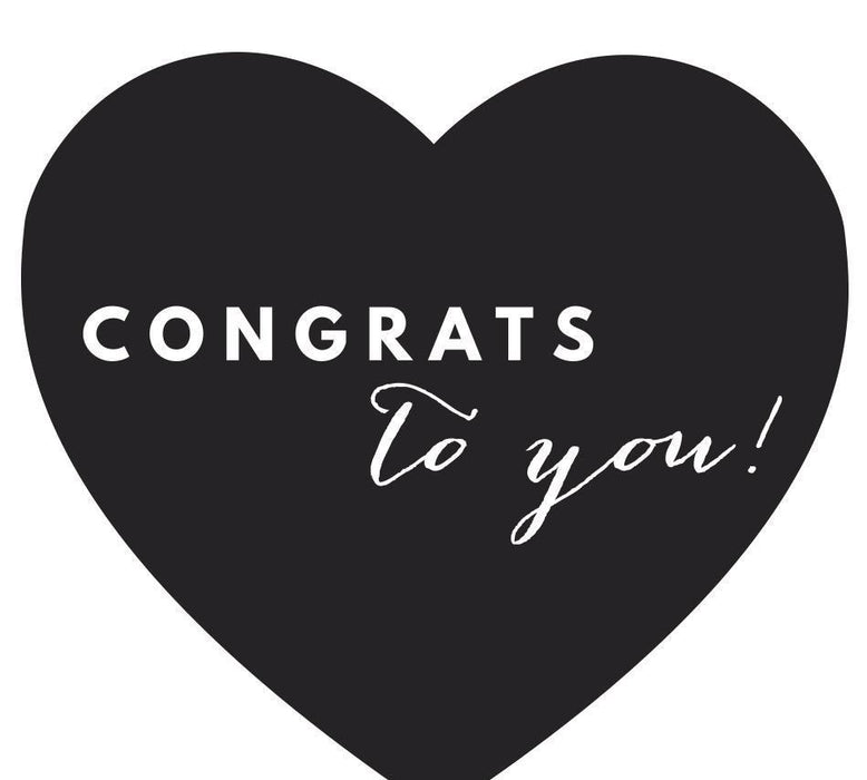 Congrats to you! Heart Gift Tags, Chic Style-Set of 30-Andaz Press-Black-