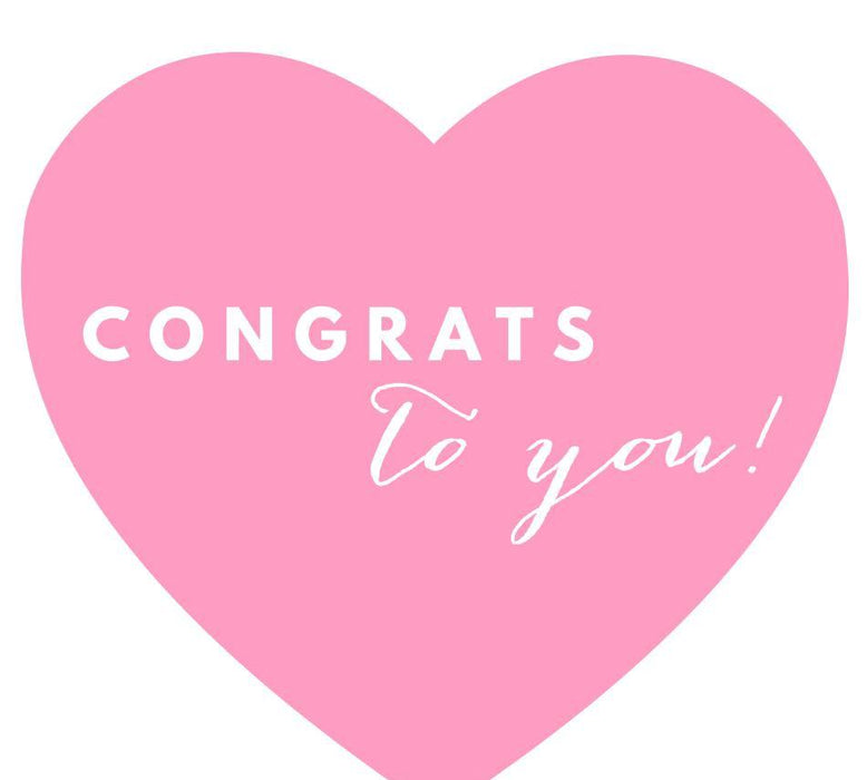 Congrats to you! Heart Gift Tags, Chic Style-Set of 30-Andaz Press-Bubblegum Pink-