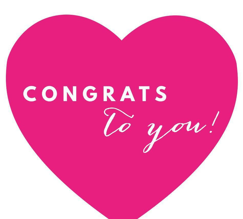 Congrats to you! Heart Gift Tags, Chic Style-Set of 30-Andaz Press-Fuchsia-