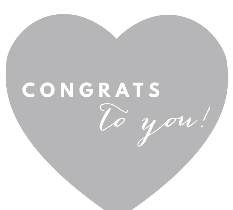 Congrats to you! Heart Gift Tags, Chic Style-Set of 30-Andaz Press-Gray-