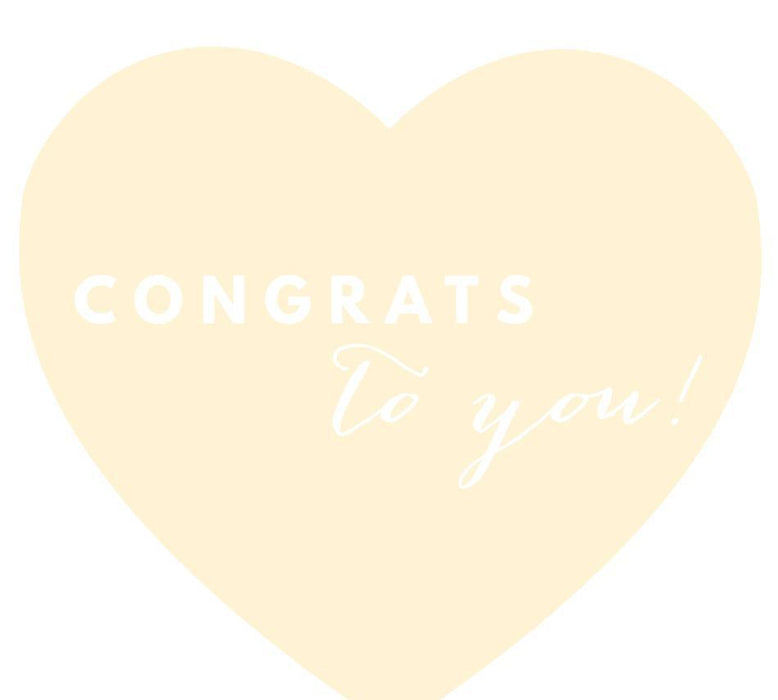 Congrats to you! Heart Gift Tags, Chic Style-Set of 30-Andaz Press-Ivory-