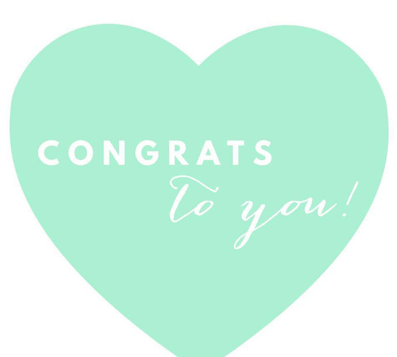 Congrats to you! Heart Gift Tags, Chic Style-Set of 30-Andaz Press-Mint Green-
