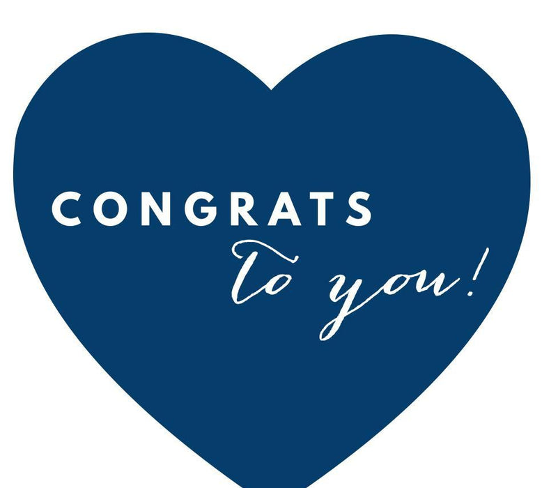 Congrats to you! Heart Gift Tags, Chic Style-Set of 30-Andaz Press-Navy Blue-