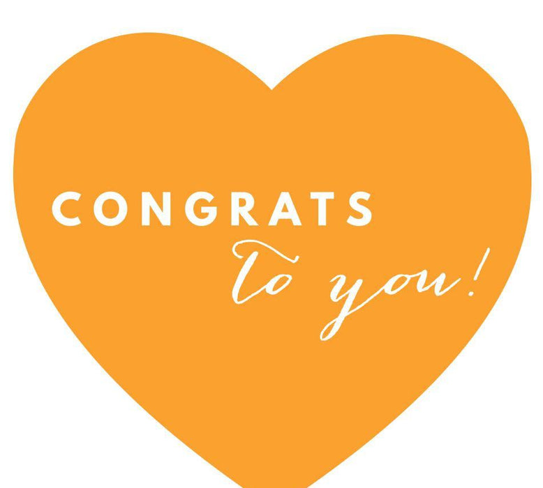 Congrats to you! Heart Gift Tags, Chic Style-Set of 30-Andaz Press-Orange-