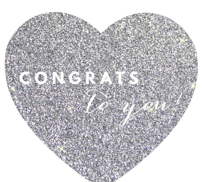 Congrats to you! Heart Gift Tags, Chic Style-Set of 30-Andaz Press-Silver-