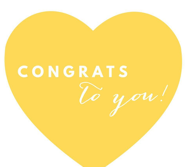 Congrats to you! Heart Gift Tags, Chic Style-Set of 30-Andaz Press-Yellow-