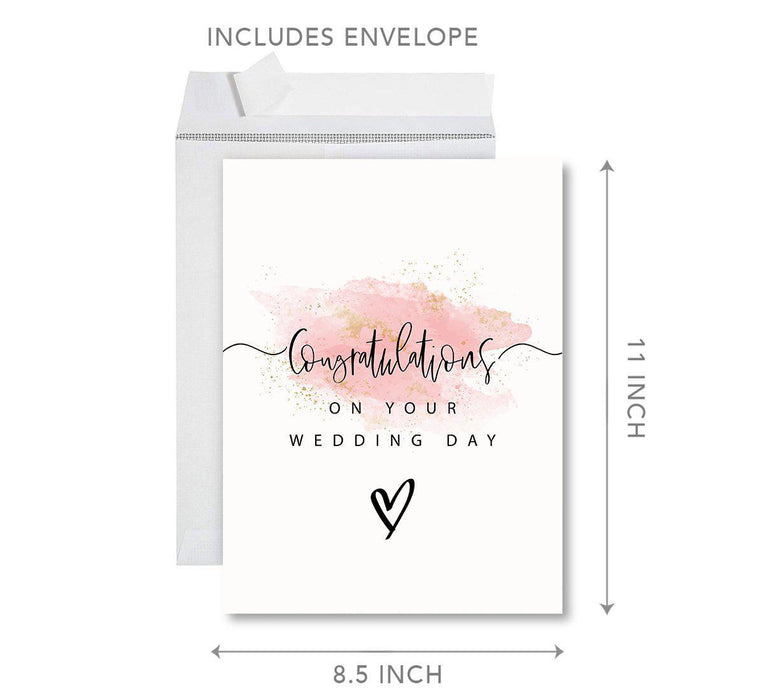 Congratulations Jumbo Card With Envelope, Wedding Greeting Card for Couples-Set of 1-Andaz Press-Wedding Day-