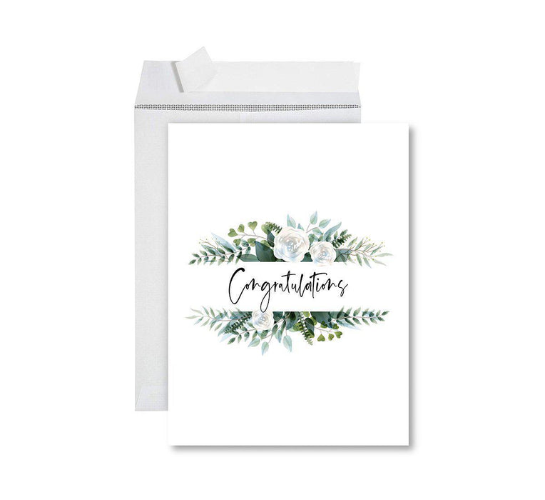 Congratulations Jumbo Card With Envelope, Wedding Greeting Card for Couples-Set of 1-Andaz Press-Congratulations Floral Design-