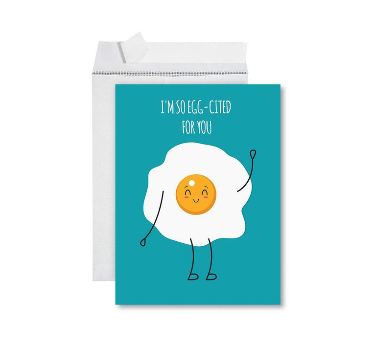 Congratulations Jumbo Card With Envelope, Wedding Greeting Card for Couples-Set of 1-Andaz Press-Egg-Cited For You-