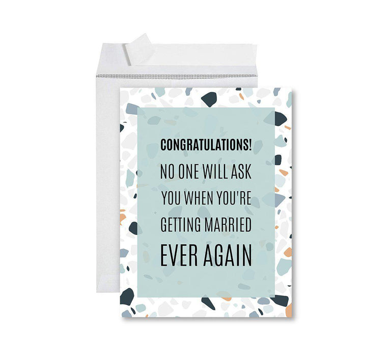 Congratulations Jumbo Card With Envelope, Wedding Greeting Card for Couples-Set of 1-Andaz Press-Getting Married Ever Again-