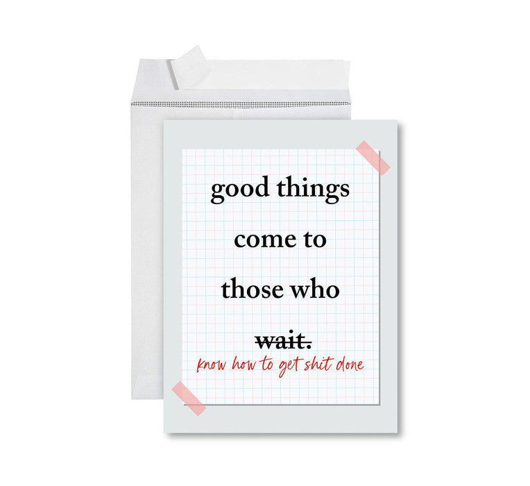 Congratulations Jumbo Card With Envelope, Wedding Greeting Card for Couples-Set of 1-Andaz Press-How To Get Shit Done-