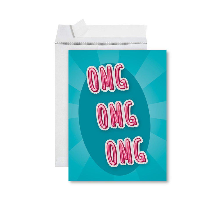 Congratulations Jumbo Card With Envelope, Wedding Greeting Card for Couples-Set of 1-Andaz Press-OMG OMG OMG-