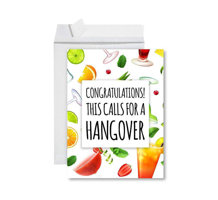 Congratulations Jumbo Card With Envelope, Wedding Greeting Card for Couples-Set of 1-Andaz Press-This Calls For A Hangover-