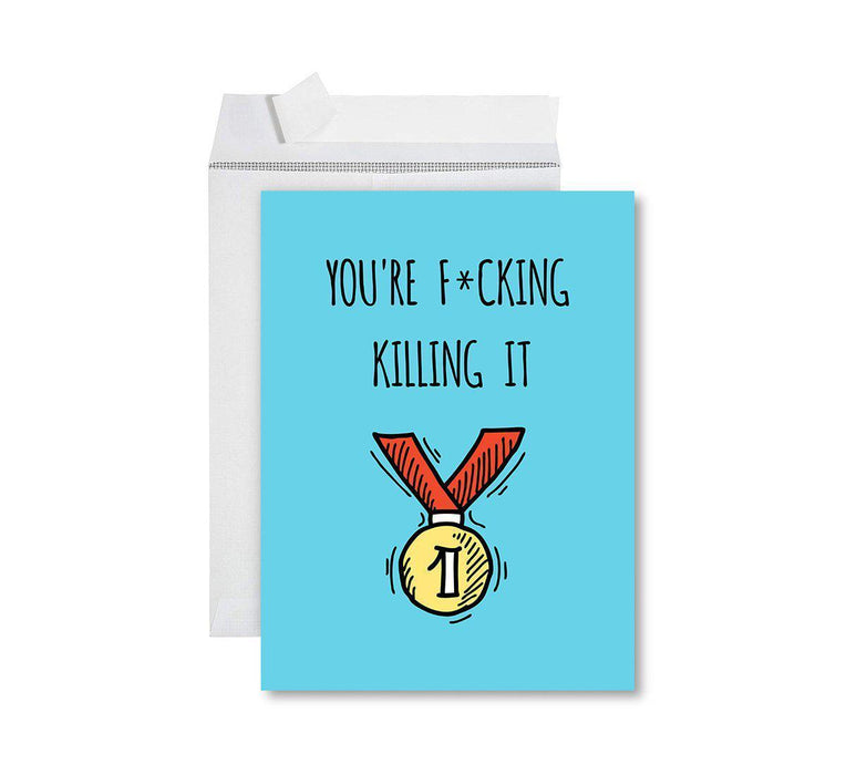 Congratulations Jumbo Card With Envelope, Wedding Greeting Card for Couples-Set of 1-Andaz Press-You're F*cking Killing It-