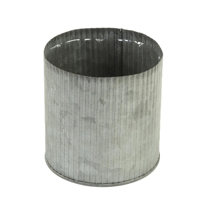 Corrugated Zinc Cylinder Vases-Set of 6-Koyal Wholesale-4" x 4"-
