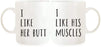 Couples Coffee Mugs Gift Set, I Like Her Butt, I Like His Muscles-Set of 2-Andaz Press-