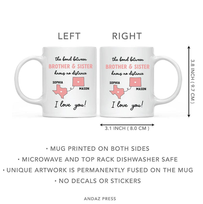 Custom 11oz Ceramic Coffee Mug - Funny Coffee Mugs for Her & Him-Set of 1-Andaz Press-Long Distance-
