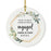 Custom 2.8" Round Porcelain Our First Christmas Engaged 20XX Christmas Ornaments - Newly Engaged Couple-Set of 1-Andaz Press-Modern Black and White-