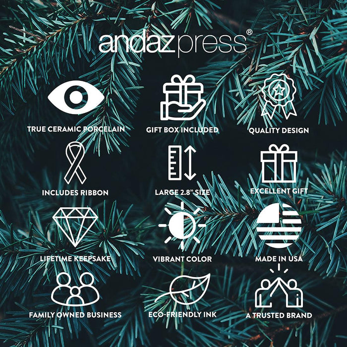 Custom 2.8" Round Porcelain Our First Christmas Engaged 20XX Christmas Ornaments - Newly Engaged Couple-Set of 1-Andaz Press-Modern Black and White-