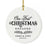 Custom 2.8" Round Porcelain Our First Christmas Engaged 20XX Christmas Ornaments - Newly Engaged Couple-Set of 1-Andaz Press-Modern Black and White-
