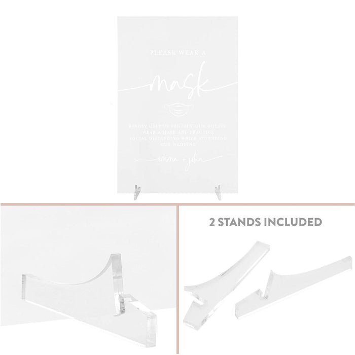 Custom Acrylic Wedding Party Signs, Please Practice Social Distancing, Use Hand Sanitizer, Welcome Let's Celebrate Stay Safe-Set of 1-Andaz Press-