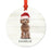 Custom Animal Pet Dog Metal Christmas Ornament, with Santa Hat-Set of 1-Andaz Press-Wire Haired Jack Russell-
