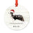 Custom Animal Pet Dog Metal Christmas Ornament, with Santa Hat-Set of 1-Andaz Press-Wire Haired Jack Russell-