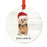 Custom Animal Pet Dog Metal Christmas Ornament, with Santa Hat-Set of 1-Andaz Press-Wire Haired Jack Russell-