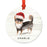Custom Animal Pet Dog Metal Christmas Ornament, with Santa Hat-Set of 1-Andaz Press-Wire Haired Jack Russell-
