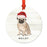 Custom Animal Pet Dog Metal Christmas Ornament, with Santa Hat-Set of 1-Andaz Press-Pug-