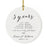 Custom Anniversary Years Days Hours Minutes White Custom Porcelain Round Ornaments Design 1-Set of 1-Andaz Press-1 Year-