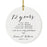 Custom Anniversary Years Days Hours Minutes White Custom Porcelain Round Ornaments Design 1-Set of 1-Andaz Press-1 Year-