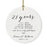 Custom Anniversary Years Days Hours Minutes White Custom Porcelain Round Ornaments Design 1-Set of 1-Andaz Press-21 Years-