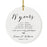 Custom Anniversary Years Days Hours Minutes White Custom Porcelain Round Ornaments Design 1-Set of 1-Andaz Press-1 Year-