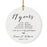 Custom Anniversary Years Days Hours Minutes White Custom Porcelain Round Ornaments Design 1-Set of 1-Andaz Press-1 Year-