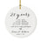 Custom Anniversary Years Days Hours Minutes White Custom Porcelain Round Ornaments Design 1-Set of 1-Andaz Press-1 Year-