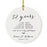 Custom Anniversary Years Days Hours Minutes White Custom Porcelain Round Ornaments Design 1-Set of 1-Andaz Press-1 Year-