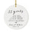 Custom Anniversary Years Days Hours Minutes White Custom Porcelain Round Ornaments Design 1-Set of 1-Andaz Press-1 Year-