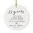 Custom Anniversary Years Days Hours Minutes White Custom Porcelain Round Ornaments Design 1-Set of 1-Andaz Press-1 Year-