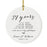 Custom Anniversary Years Days Hours Minutes White Custom Porcelain Round Ornaments Design 1-Set of 1-Andaz Press-1 Year-