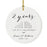 Custom Anniversary Years Days Hours Minutes White Custom Porcelain Round Ornaments Design 1-Set of 1-Andaz Press-1 Year-