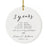 Custom Anniversary Years Days Hours Minutes White Custom Porcelain Round Ornaments Design 1-Set of 1-Andaz Press-1 Year-