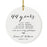Custom Anniversary Years Days Hours Minutes White Custom Porcelain Round Ornaments Design 2-Set of 1-Andaz Press-38 Years-