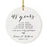 Custom Anniversary Years Days Hours Minutes White Custom Porcelain Round Ornaments Design 2-Set of 1-Andaz Press-38 Years-
