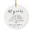 Custom Anniversary Years Days Hours Minutes White Custom Porcelain Round Ornaments Design 2-Set of 1-Andaz Press-38 Years-