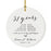 Custom Anniversary Years Days Hours Minutes White Custom Porcelain Round Ornaments Design 2-Set of 1-Andaz Press-38 Years-