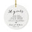 Custom Anniversary Years Days Hours Minutes White Custom Porcelain Round Ornaments Design 2-Set of 1-Andaz Press-38 Years-