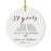 Custom Anniversary Years Days Hours Minutes White Custom Porcelain Round Ornaments Design 2-Set of 1-Andaz Press-38 Years-