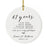 Custom Anniversary Years Days Hours Minutes White Custom Porcelain Round Ornaments Design 2-Set of 1-Andaz Press-38 Years-
