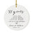 Custom Anniversary Years Days Hours Minutes White Custom Porcelain Round Ornaments Design 2-Set of 1-Andaz Press-38 Years-